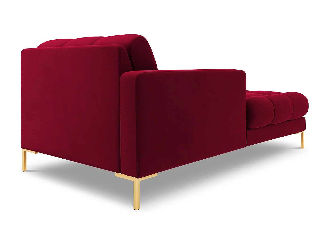 Cosmopolitan Design - Chaise longue esquerda "Bali" em veludo vermelho - 185x102x75cm