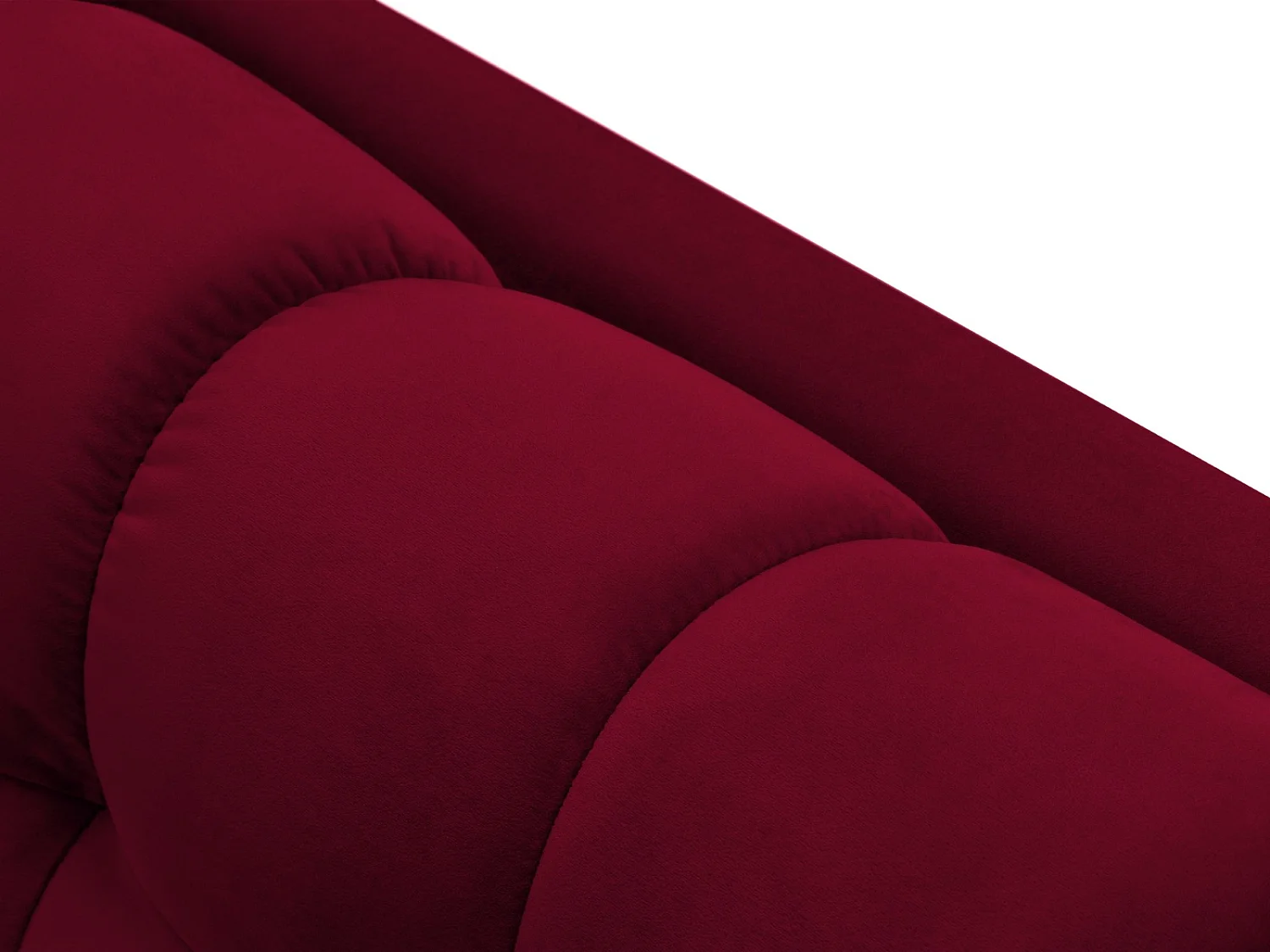 Cosmopolitan Design - Chaise longue esquerda "Bali" em veludo vermelho - 185x102x75cm