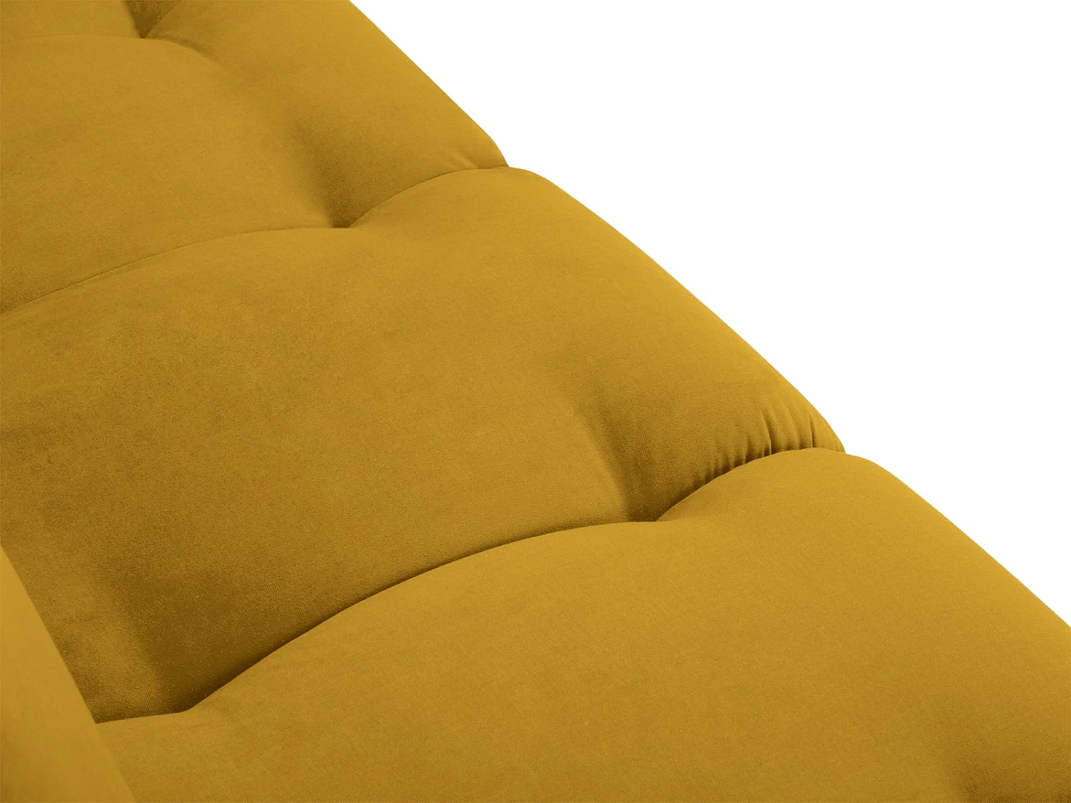 Cosmopolitan Design - Méridienne gauche "Hastings" 2 places en velours jaune - 216x102x75cm