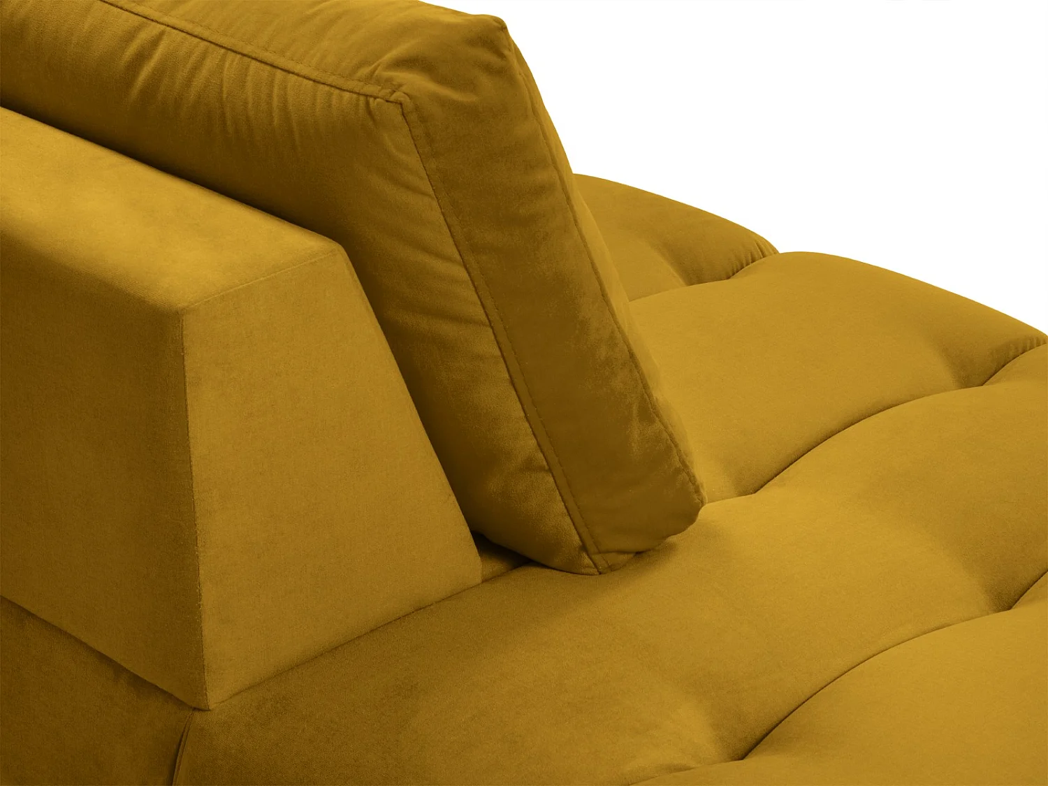 Cosmopolitan Design - Chaise longue esquerda "Hastings" 2 lugares em veludo amarelo - 216x102x75cm