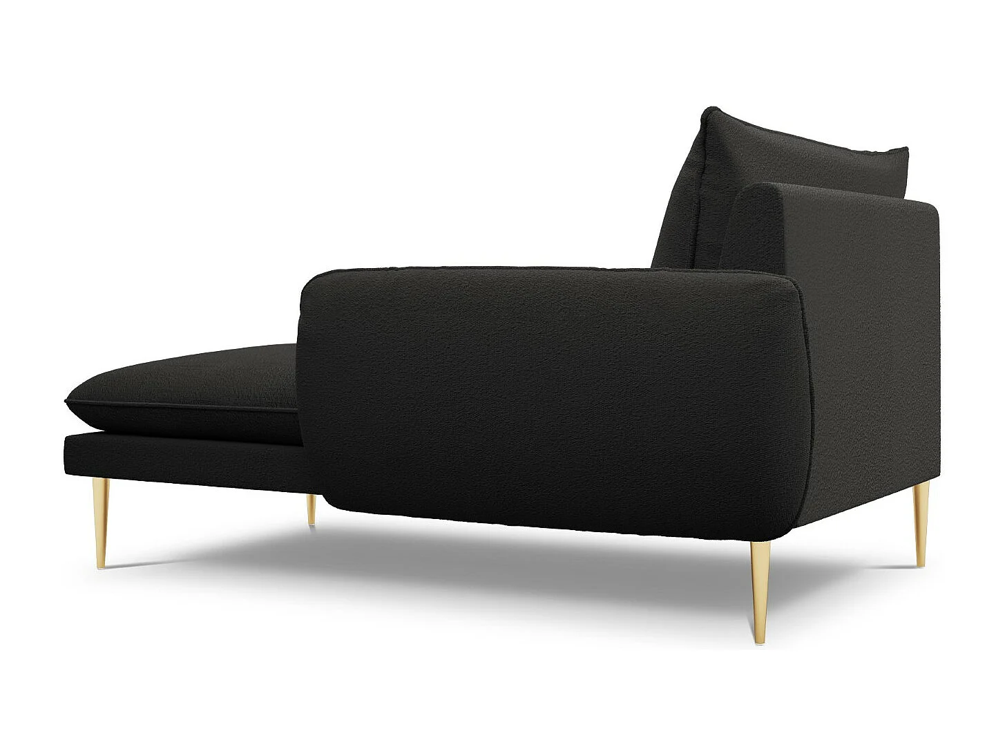 Cosmopolitan Design - Méridienne droite "Vienna" en bouclé noir - 170x110x95cm