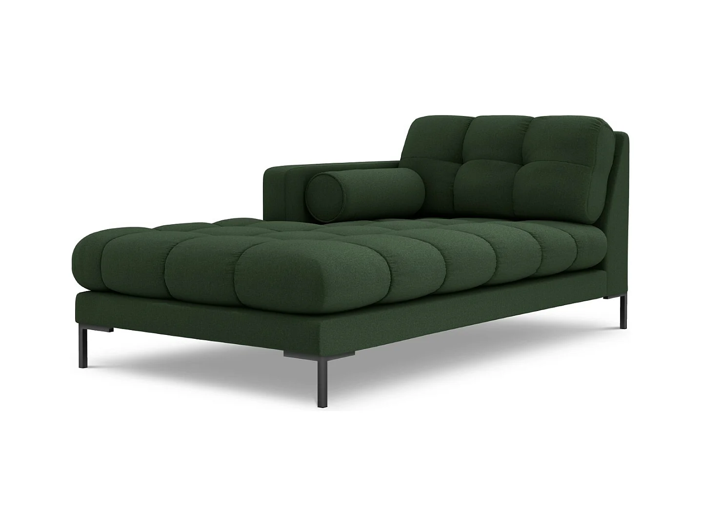 Cosmopolitan Design - Linker meridiaan "Bali" Structurele stof, Donkergroen - 185x102x75cm