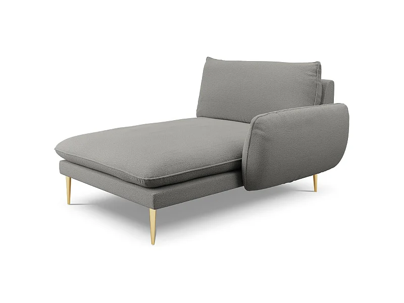 Cosmopolitan Design - Chaiselongue rechts "Vienna" aus Boucle grau - 170x110x95cm