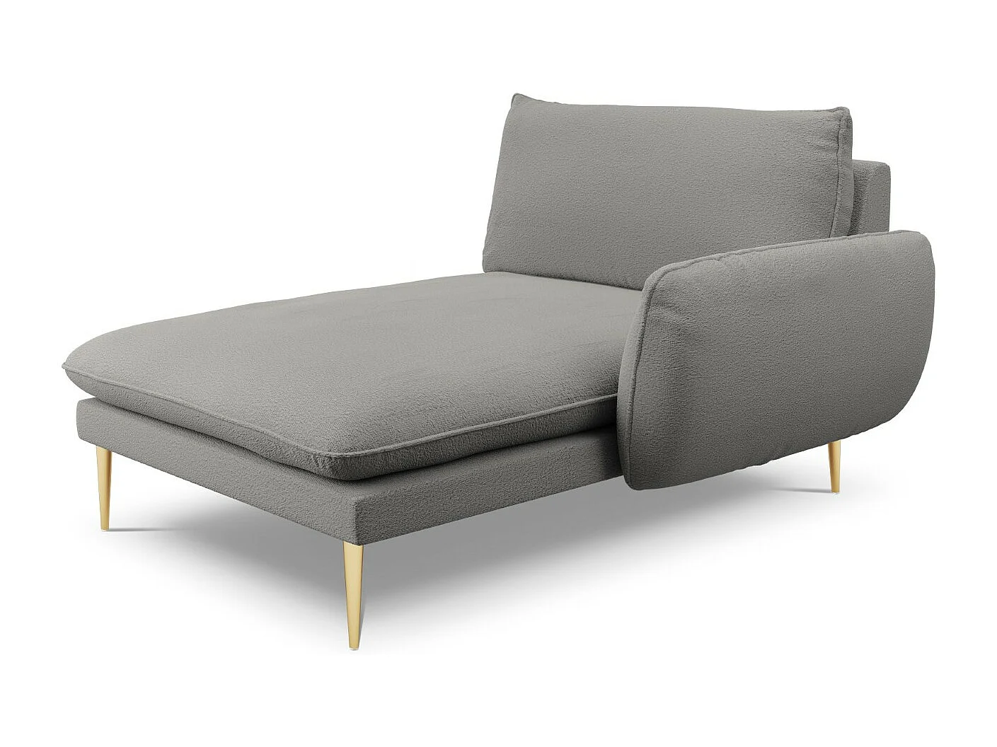 Cosmopolitan Design - Chaise longue de angulo derecho "Vienna" de tejido bouclé gris - 170x110x95cm