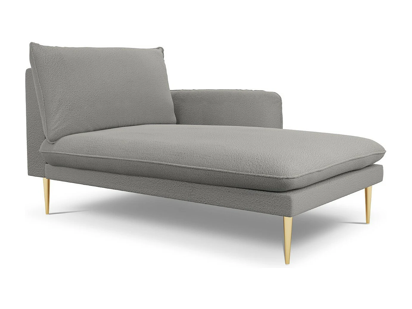 Cosmopolitan Design - Chaise longue de angulo derecho "Vienna" de tejido bouclé gris - 170x110x95cm