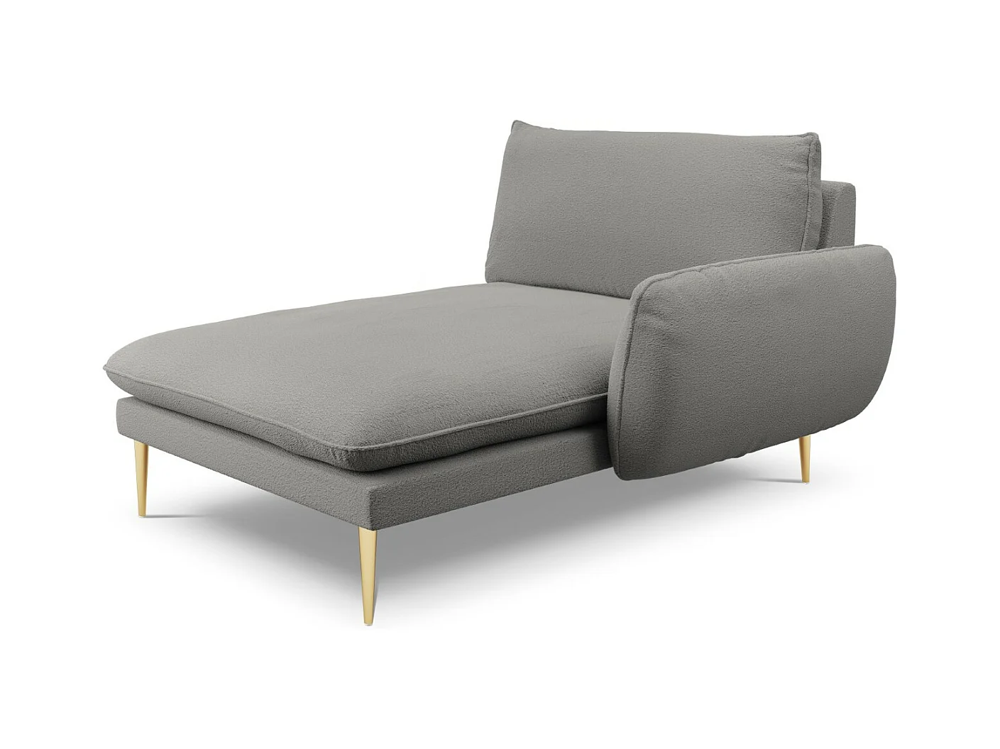 Cosmopolitan Design - Méridienne droite "Vienna" en bouclé gris - 170x110x95cm