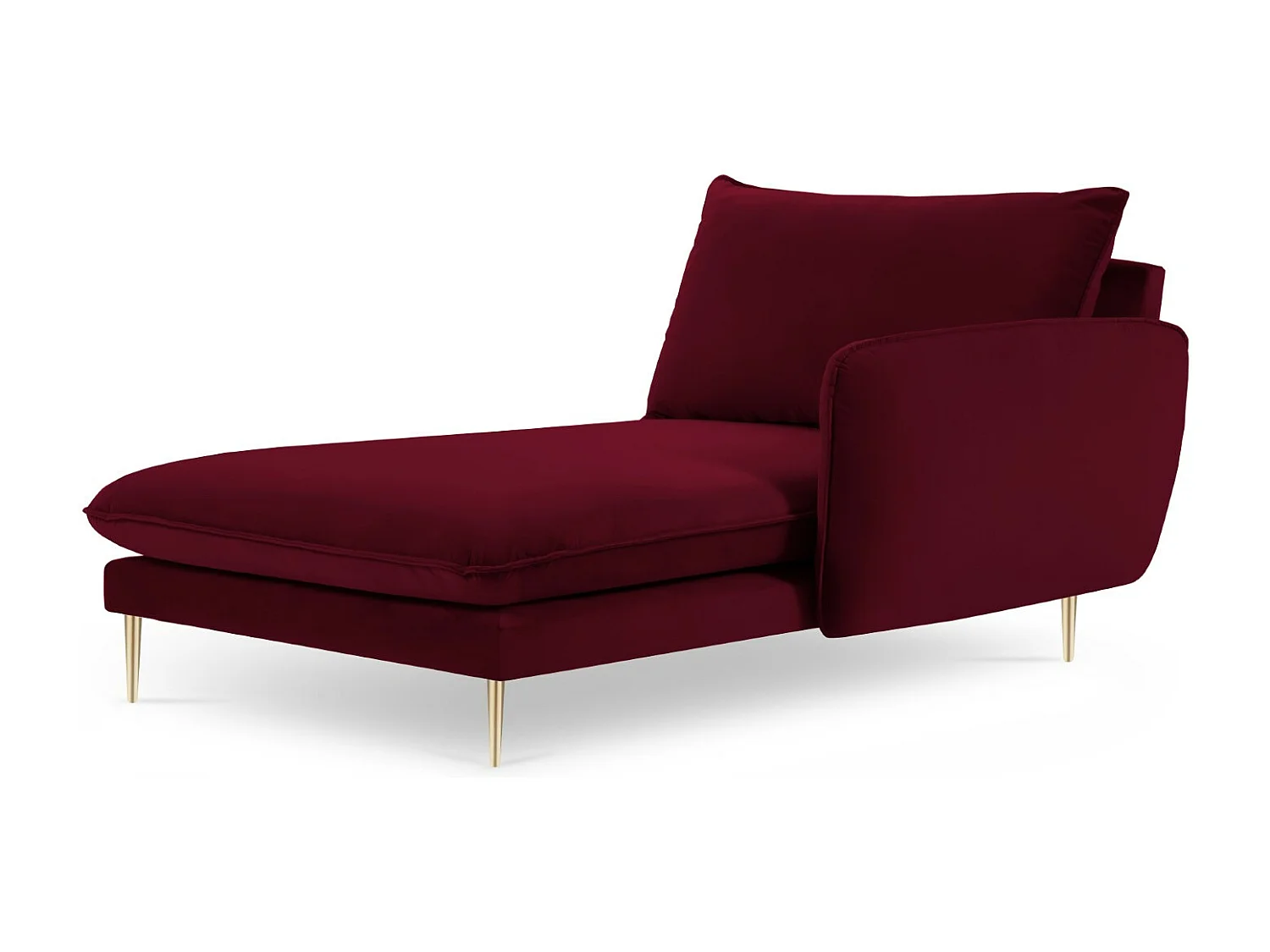 Cosmopolitan Design - Méridienne droite "Vienna" en velours rouge - 170x110x95cm