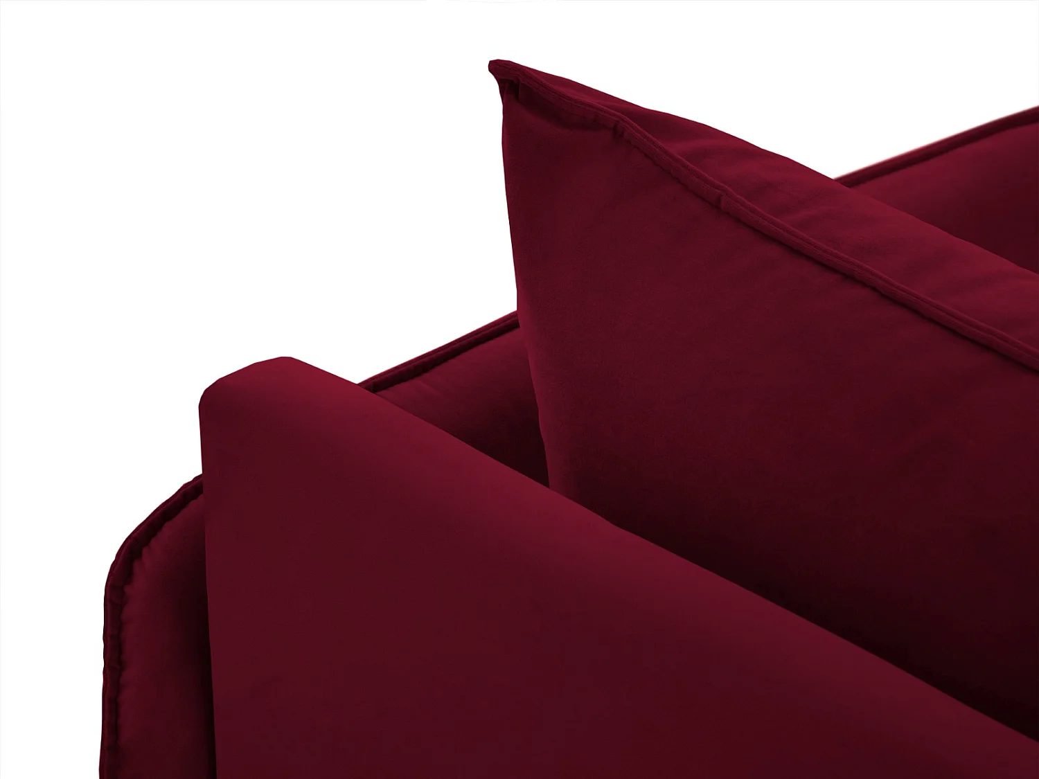Cosmopolitan Design - Méridienne droite "Vienna" en velours rouge - 170x110x95cm