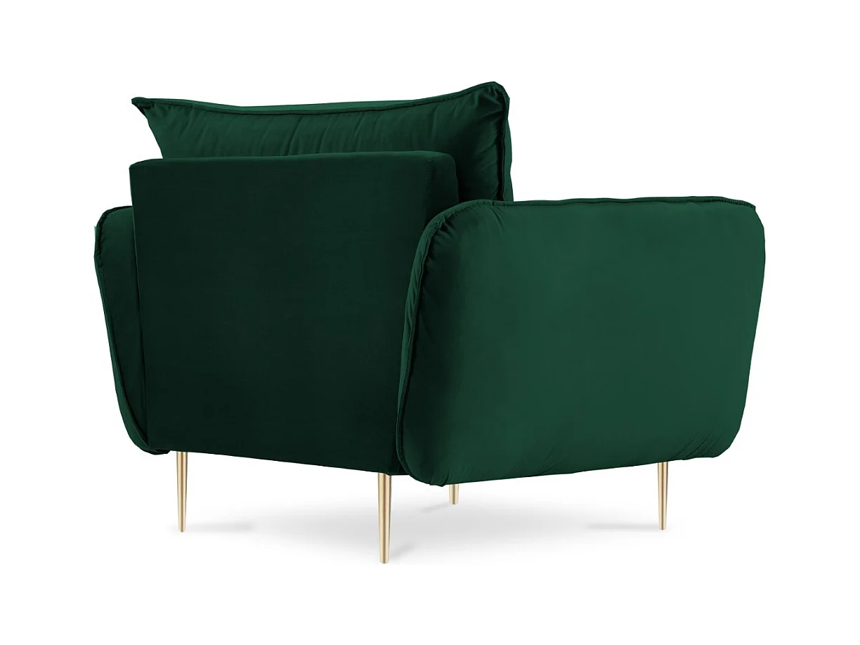 Cosmopolitan Design - Fauteuil "Vienna" Flueel, Flessengroen - 97x94x95cm