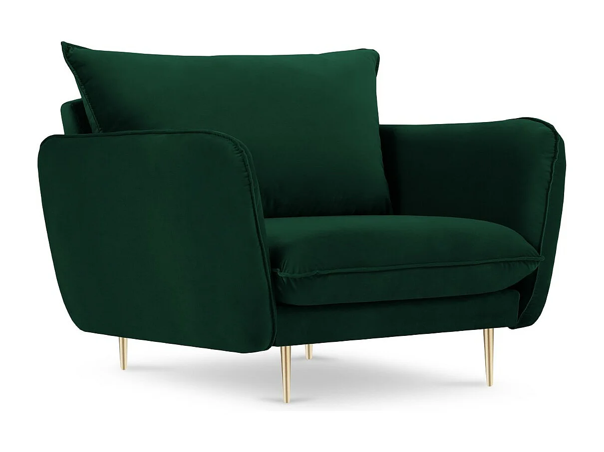 Cosmopolitan Design - Poltrona "Vienna" em veludo verde garrafa - 97x94x95cm
