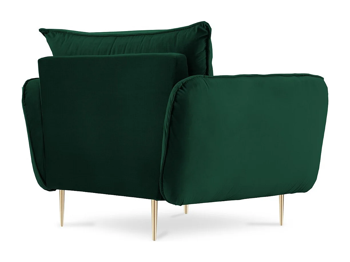 Cosmopolitan Design - Poltrona "Vienna" em veludo verde garrafa - 97x94x95cm
