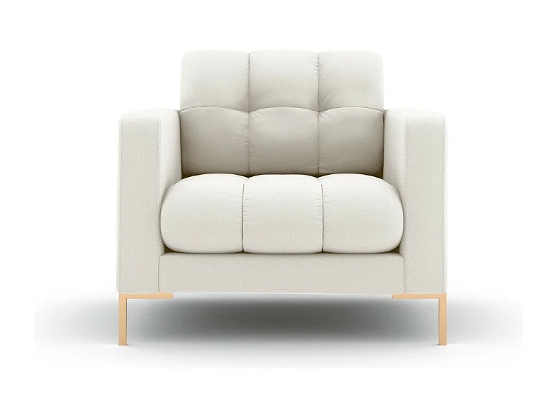 Cosmopolitan Design - Fauteuil "Bali" en tissu structurel beige clair - 87x92x75cm