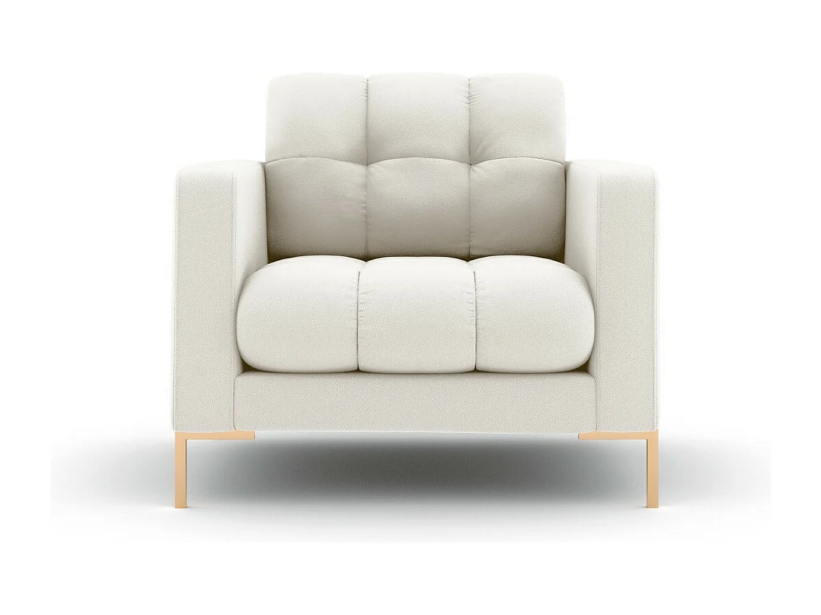 Cosmopolitan Design - Fauteuil "Bali" en tissu structurel beige clair - 87x92x75cm
