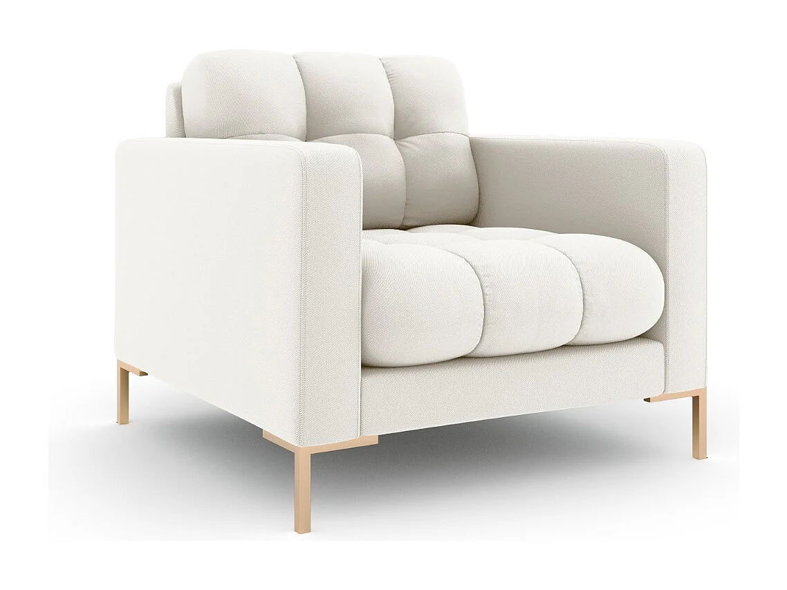 Cosmopolitan Design - Sessel "Bali" aus strukturiertem Stoff leichtes beige - 87x92x75cm