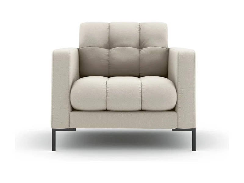 Cosmopolitan Design - Fauteuil "Bali" Structurele stof, Beige - 87x92x75cm