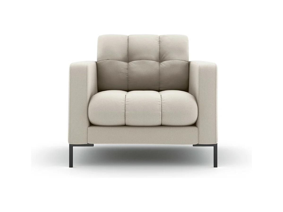 Cosmopolitan Design - Fauteuil "Bali" Structurele stof, Beige - 87x92x75cm