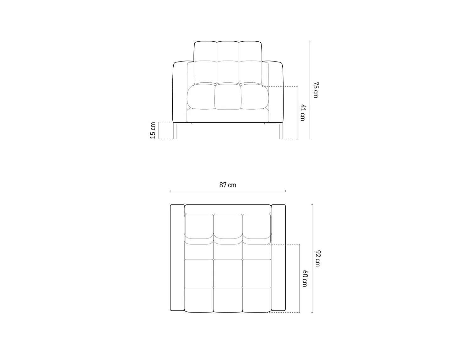 Cosmopolitan Design - Fauteuil "Bali" en tissu structurel beige - 87x92x75cm