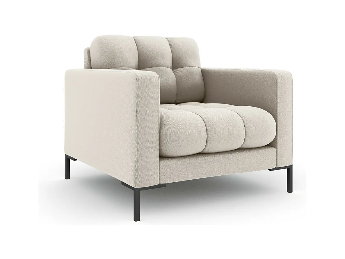 Cosmopolitan Design - Fauteuil "Bali" en tissu structurel beige - 87x92x75cm