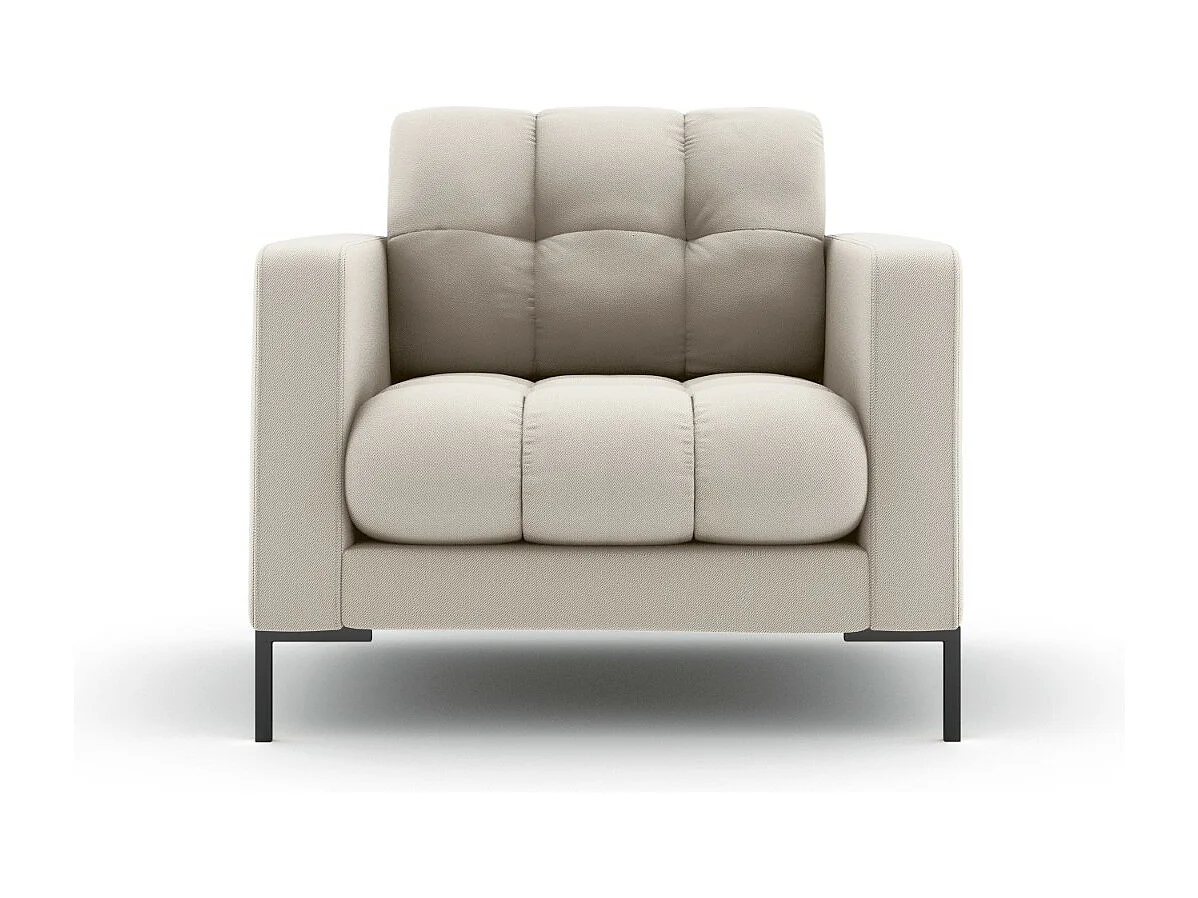 Cosmopolitan Design - Fauteuil "Bali" en tissu structurel beige - 87x92x75cm