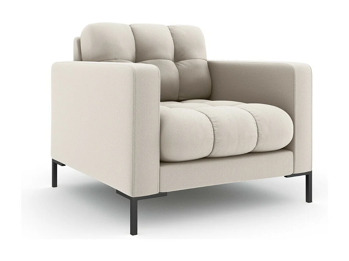 Cosmopolitan Design - Fauteuil "Bali" en tissu structurel beige - 87x92x75cm
