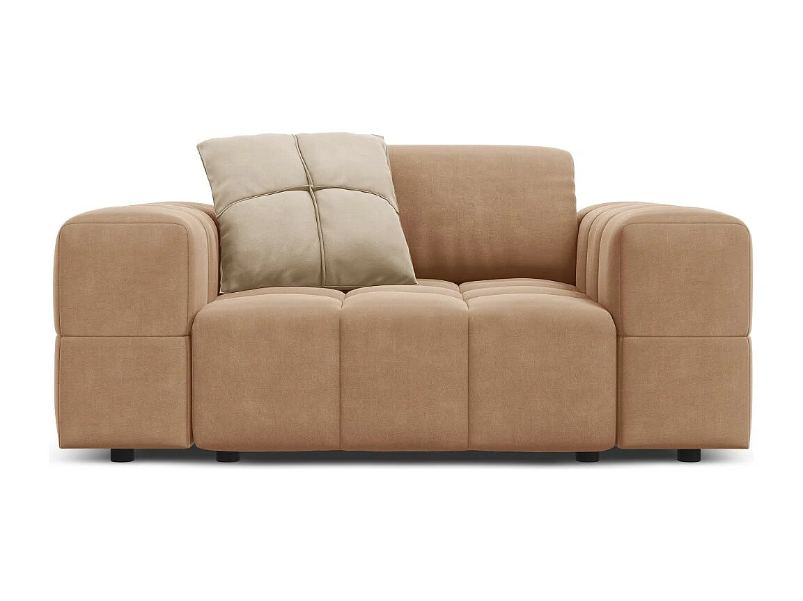 CXL by Christian Lacroix - Fauteuil "Luc" en velours beige foncé - 124x102x70cm