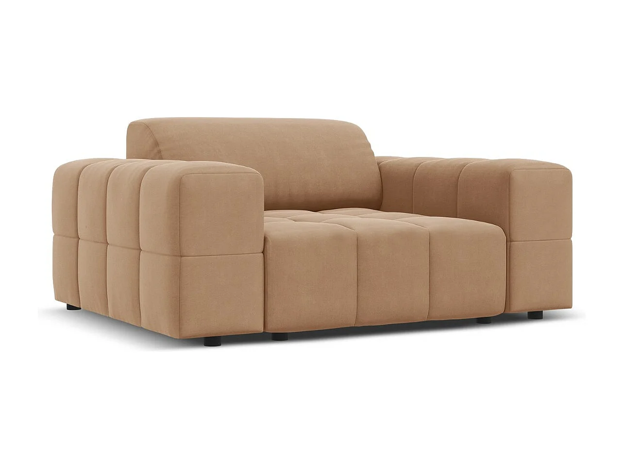 CXL by Christian Lacroix - Fauteuil "Luc" en velours beige foncé - 124x102x70cm