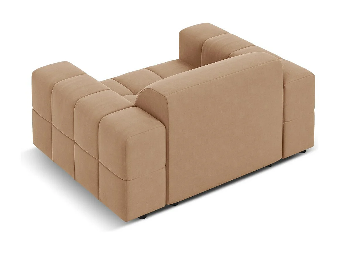 CXL by Christian Lacroix - Fauteuil "Luc" en velours beige foncé - 124x102x70cm