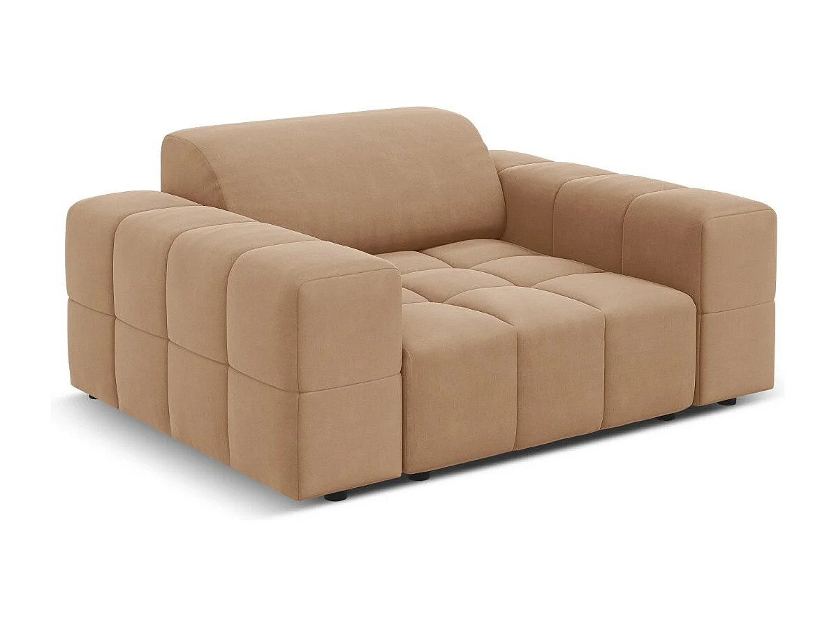 CXL by Christian Lacroix - Fauteuil "Luc" en velours beige foncé - 124x102x70cm