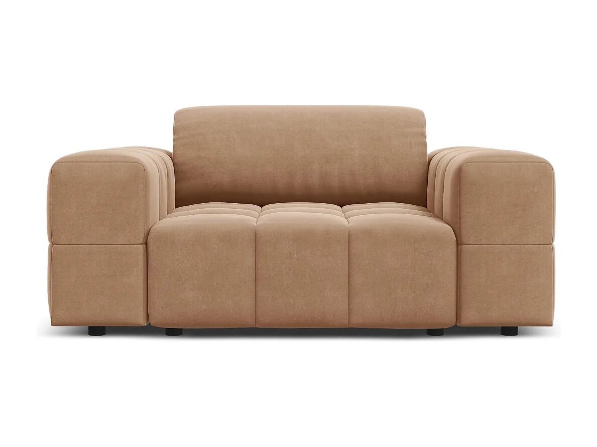 CXL by Christian Lacroix - Poltrona "Luc" em veludo bege escuro - 124x102x70cm