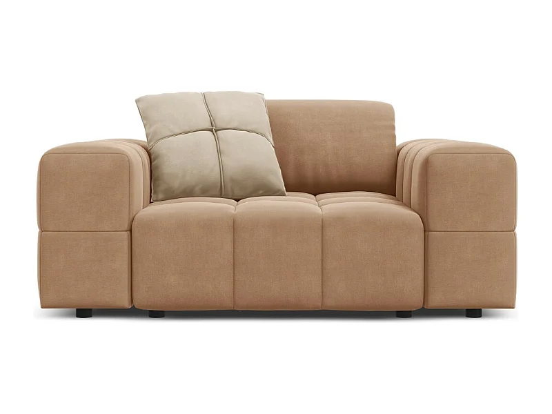 CXL by Christian Lacroix - Fauteuil "Luc" en velours beige foncé - 124x102x70cm