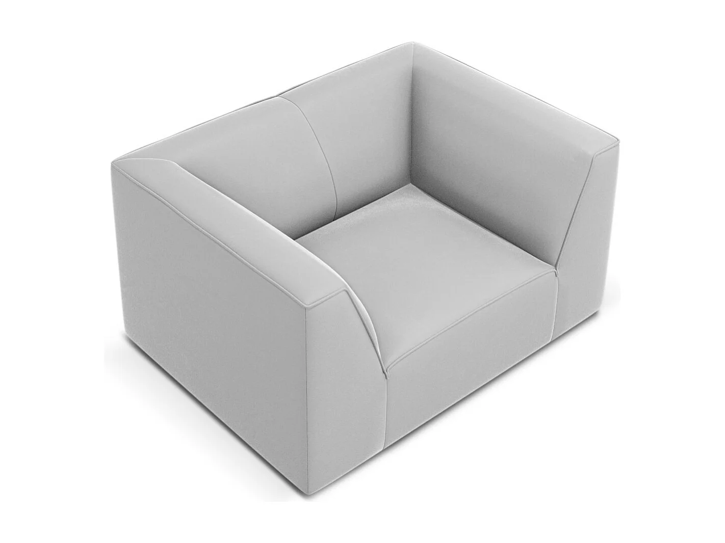 CXL by Christian Lacroix - Fauteuil "Charles" en velours gris clair - 120x92x69cm