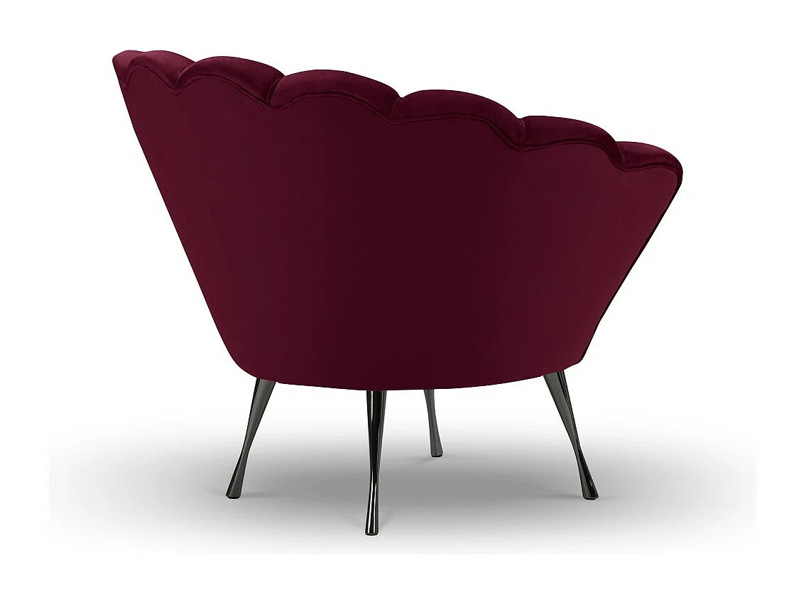 Cosmopolitan Design - Fauteuil "Kingston" en velours pourpre - 98x78x76cm