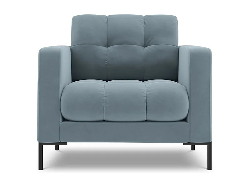 Cosmopolitan Design - Fauteuil "Bali" en velours bleu clair - 87x92x75cm