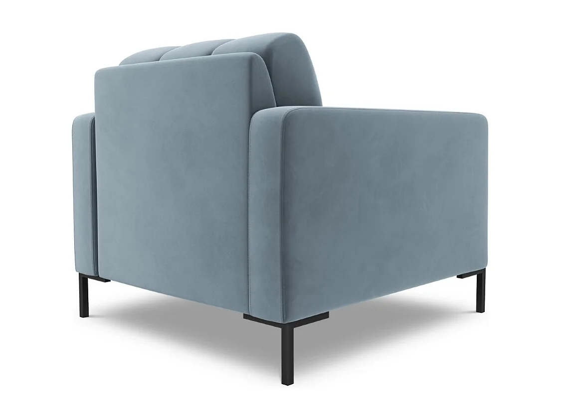 Cosmopolitan Design - Fauteuil "Bali" en velours bleu clair - 87x92x75cm