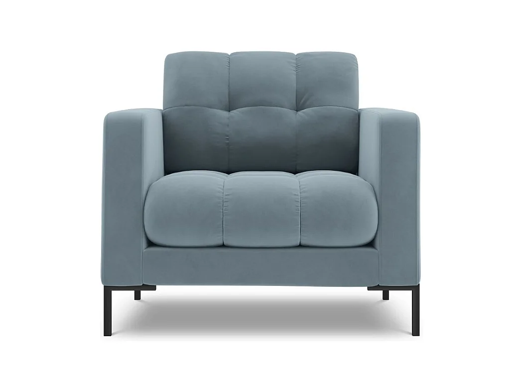 Cosmopolitan Design - Fauteuil "Bali" Flueel, Lichtblauw - 87x92x75cm
