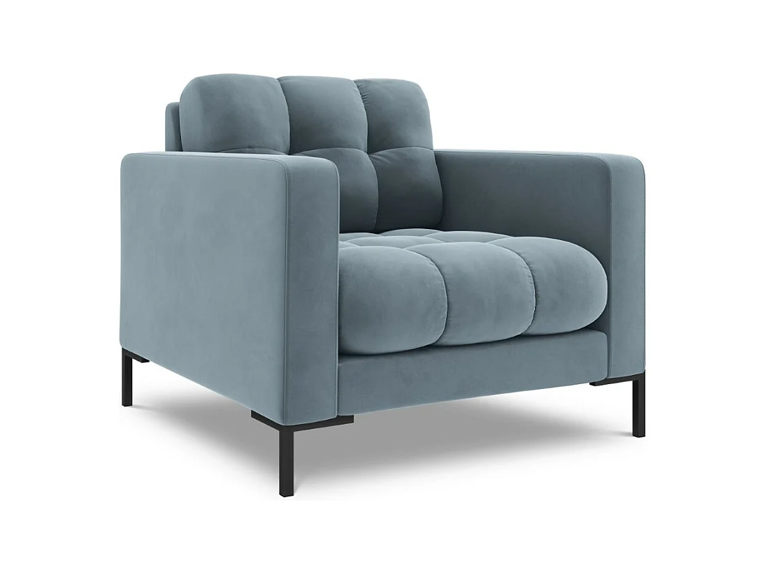 Cosmopolitan Design - Sillón "Bali" de terciopelo azul claro - 87x92x75cm