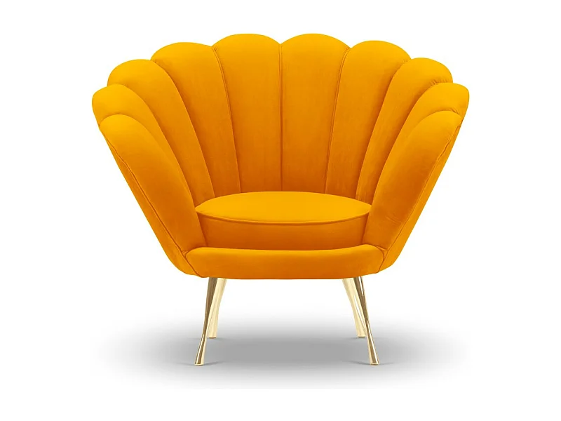 Cosmopolitan Design - Fotel, "Kingston" welur, pomarańczowy - 98x78x76cm