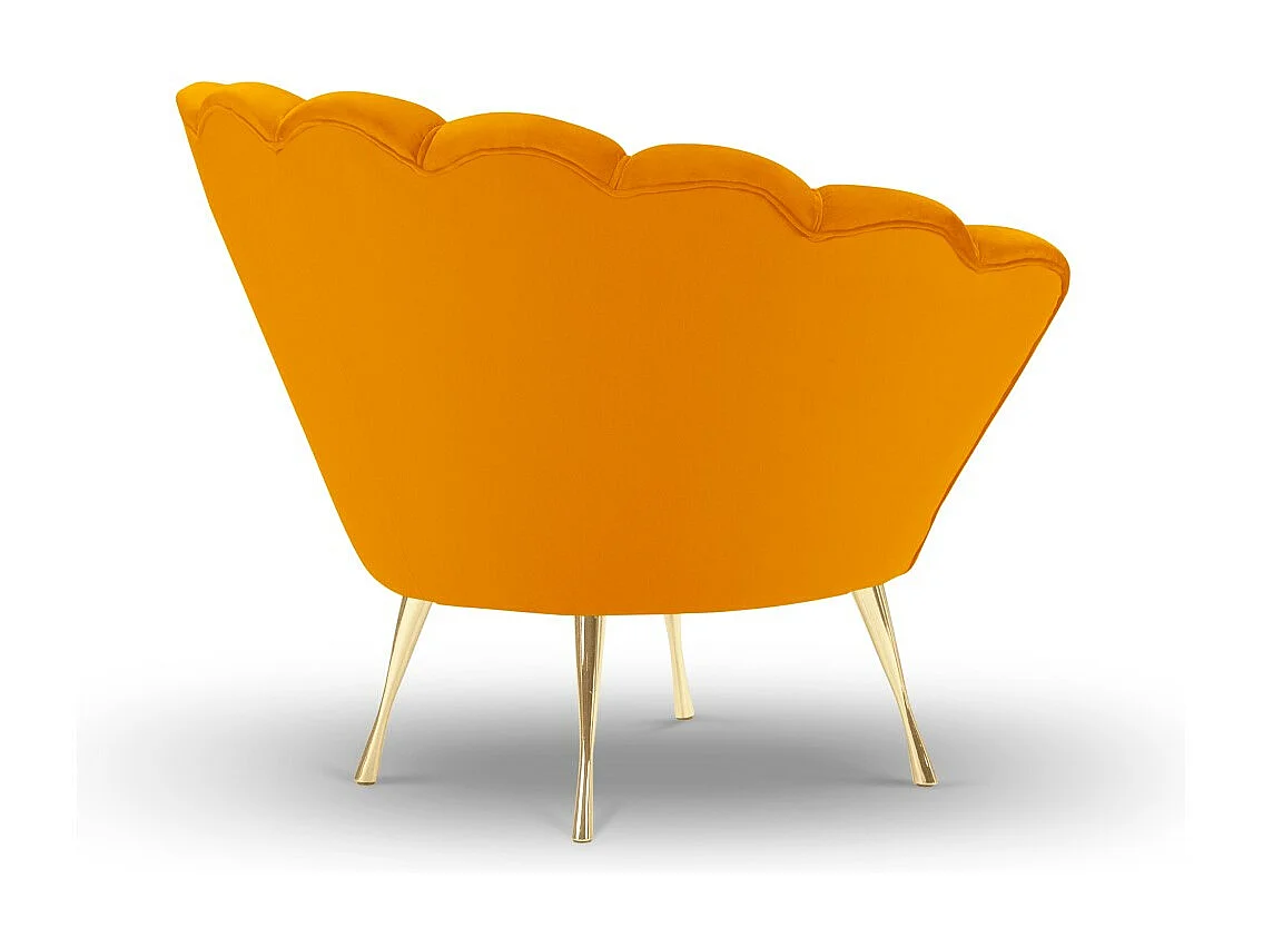 Cosmopolitan Design - Fotel, "Kingston" welur, pomarańczowy - 98x78x76cm