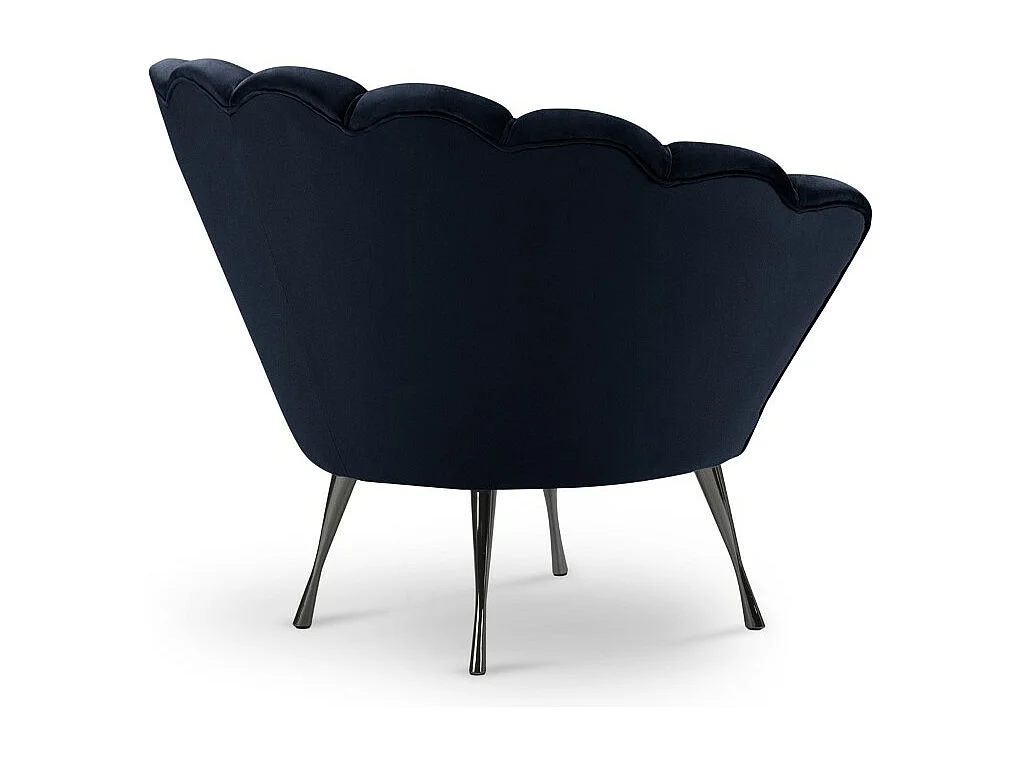 Cosmopolitan Design - Fauteuil "Kingston" en velours bleu foncé - 98x78x76cm
