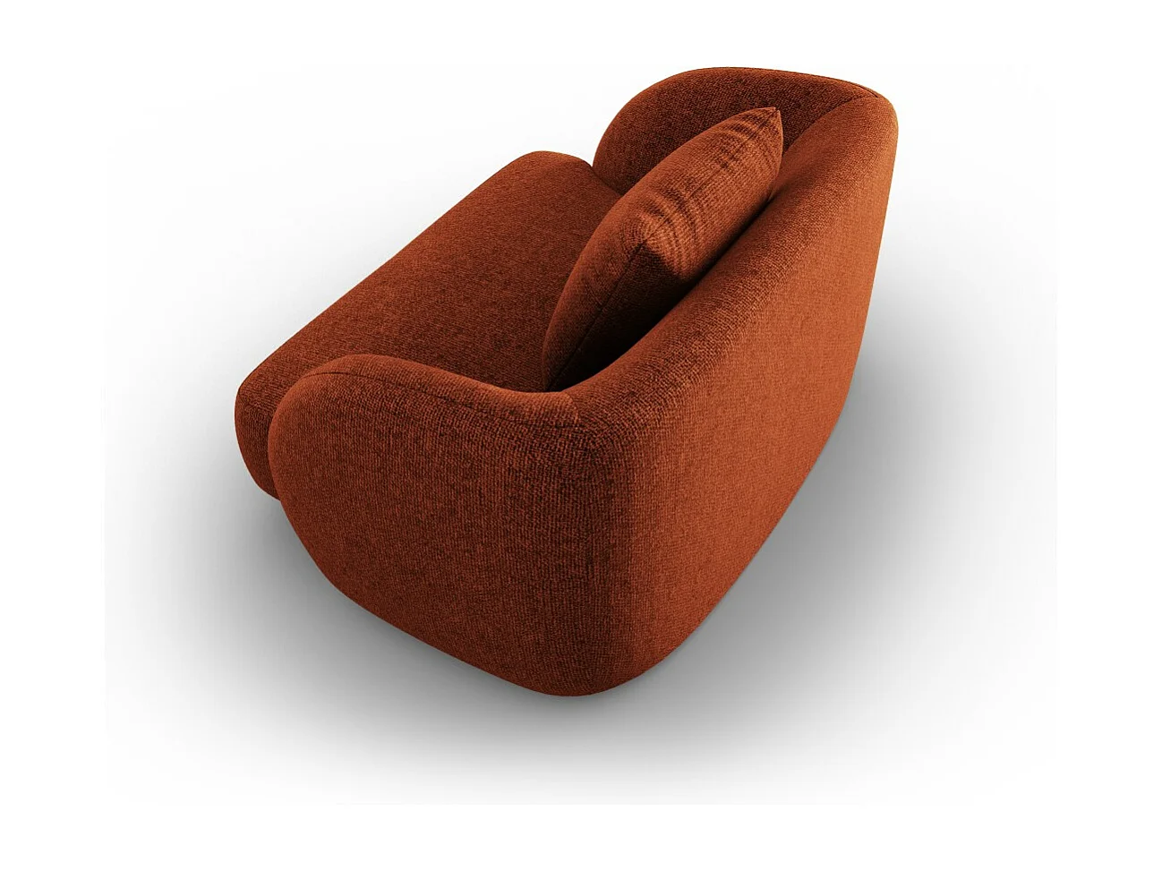 Cosmopolitan Design - Sessel "Tulum" aus Chenille-Stoff terrakotta - 103x90x70cm