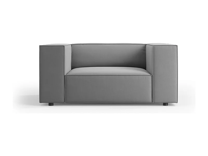 Cosmopolitan Design - Fauteuil "Arendal" en velours gris clair - 124x102x70cm