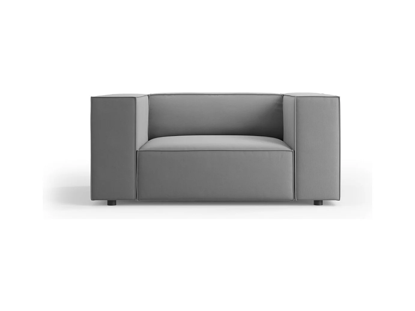 Cosmopolitan Design - Poltrona "Arendal" em veludo cinza claro - 124x102x70cm