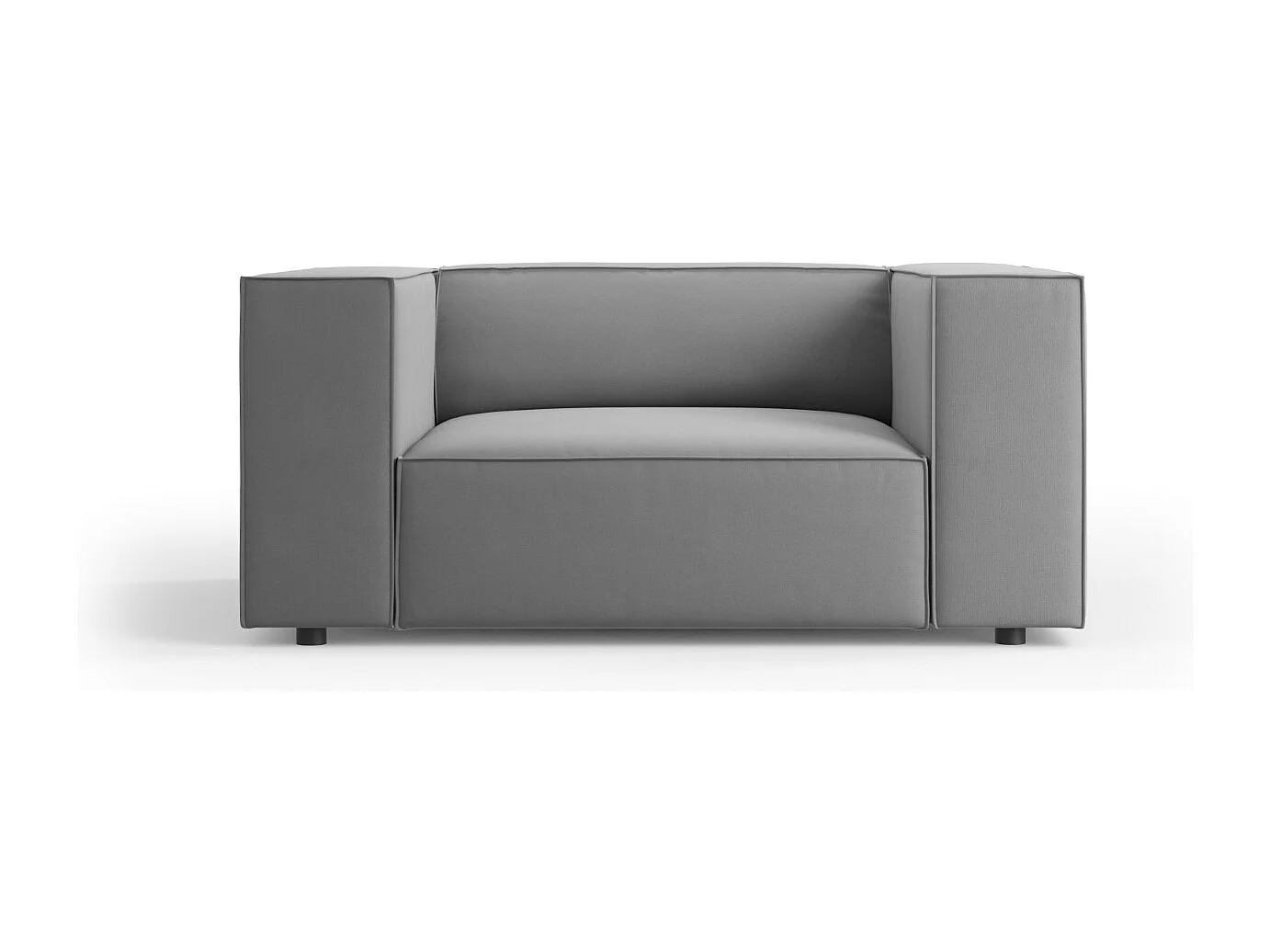 Cosmopolitan Design - Poltrona "Arendal" em veludo cinza claro - 124x102x70cm