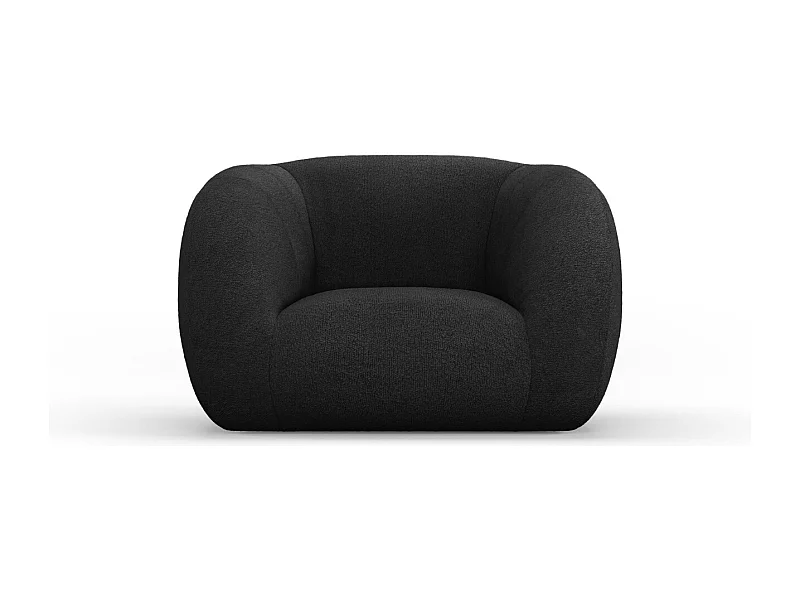 Cosmopolitan Design - Fotel, "Essen" boucle, czarny - 130x95x86cm