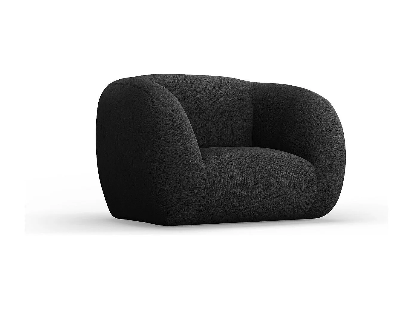 Cosmopolitan Design - Poltrona "Essen" in bouclé nero - 130x95x86cm