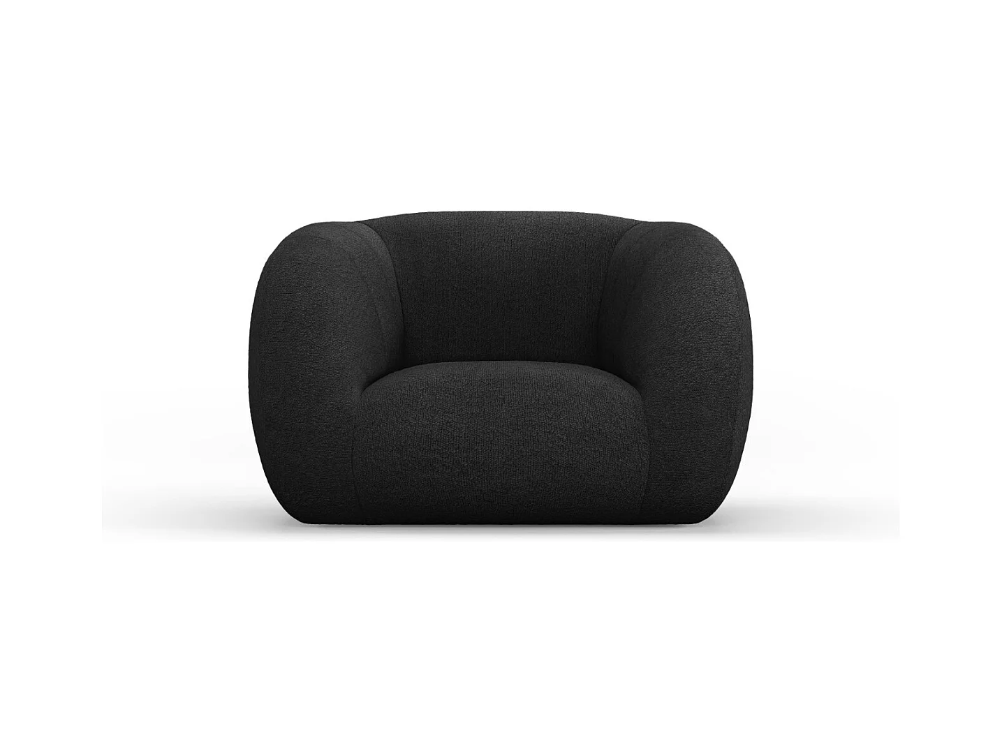 Cosmopolitan Design - Fauteuil "Essen" Boucle, Zwart - 130x95x86cm