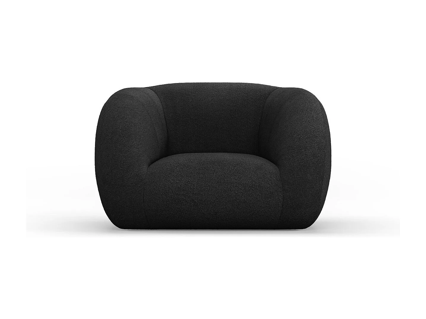 Cosmopolitan Design - Fauteuil "Essen" en bouclé noir - 130x95x86cm