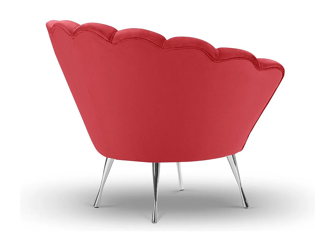 Cosmopolitan Design - Fauteuil "Kingston" Flueel, Rood - 98x78x76cm