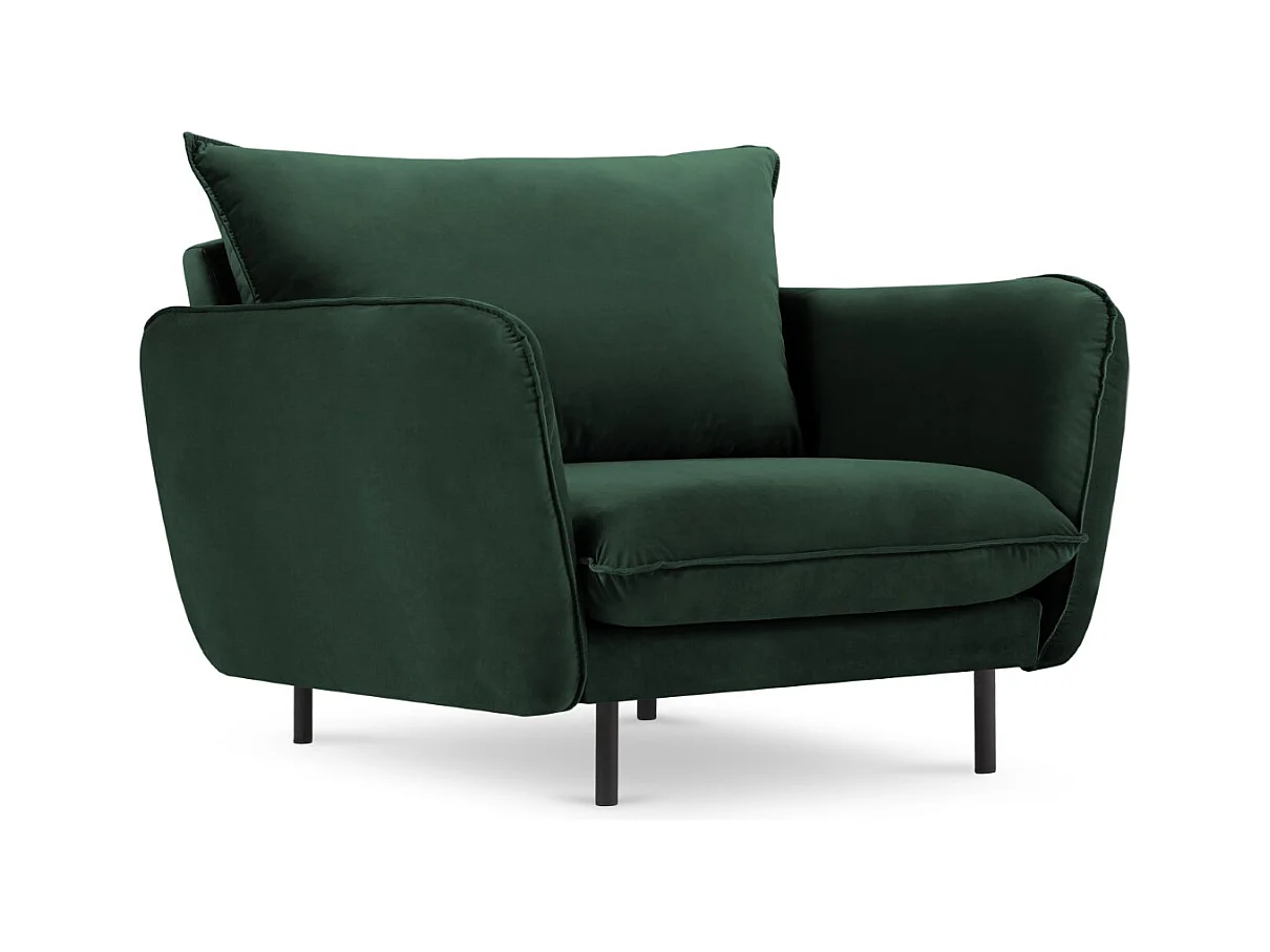 Cosmopolitan Design - Poltrona "Vienna" in velluto verde bottiglia - 97x94x95cm