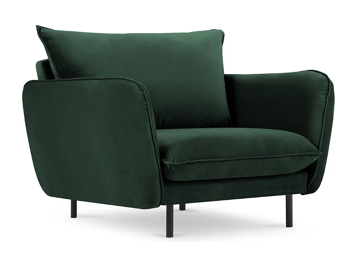 Cosmopolitan Design - Poltrona "Vienna" in velluto verde bottiglia - 97x94x95cm